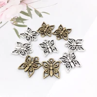 30pcs zinc alloy butterfly shape charms earrings pendant for bracelet diy findings necklace handmade jewelry making accessories