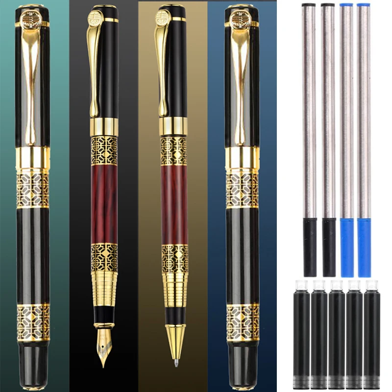 Высококачественная полностью Металлическая дизайнерская офисная ручка для письма для бизнесменов, купить 2, отправить подарок