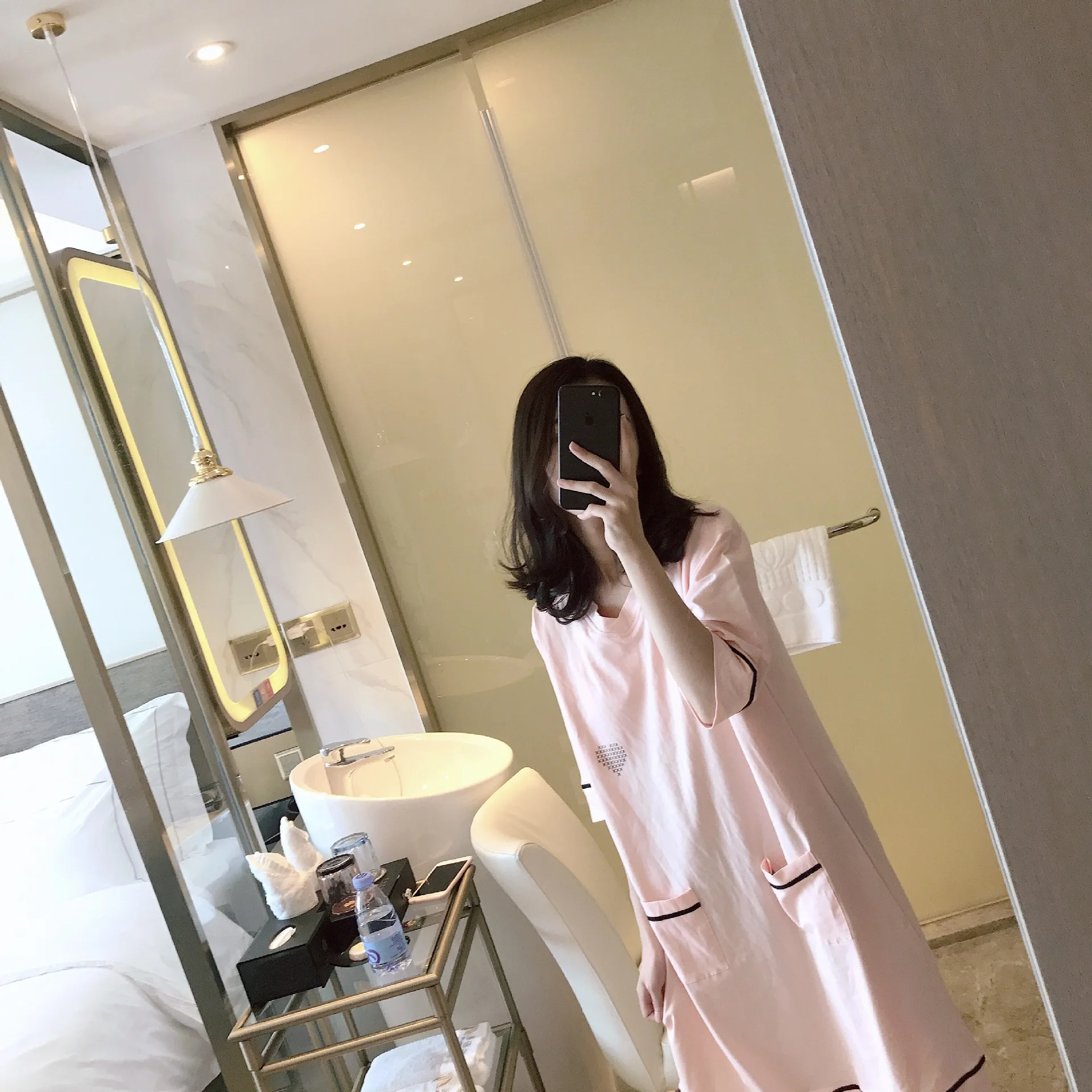 Women's Nightfress New Summer Short Sleeve Cotton Nightgown Simple Solid Color Printing Letter with Bra Pad Dress Detachable