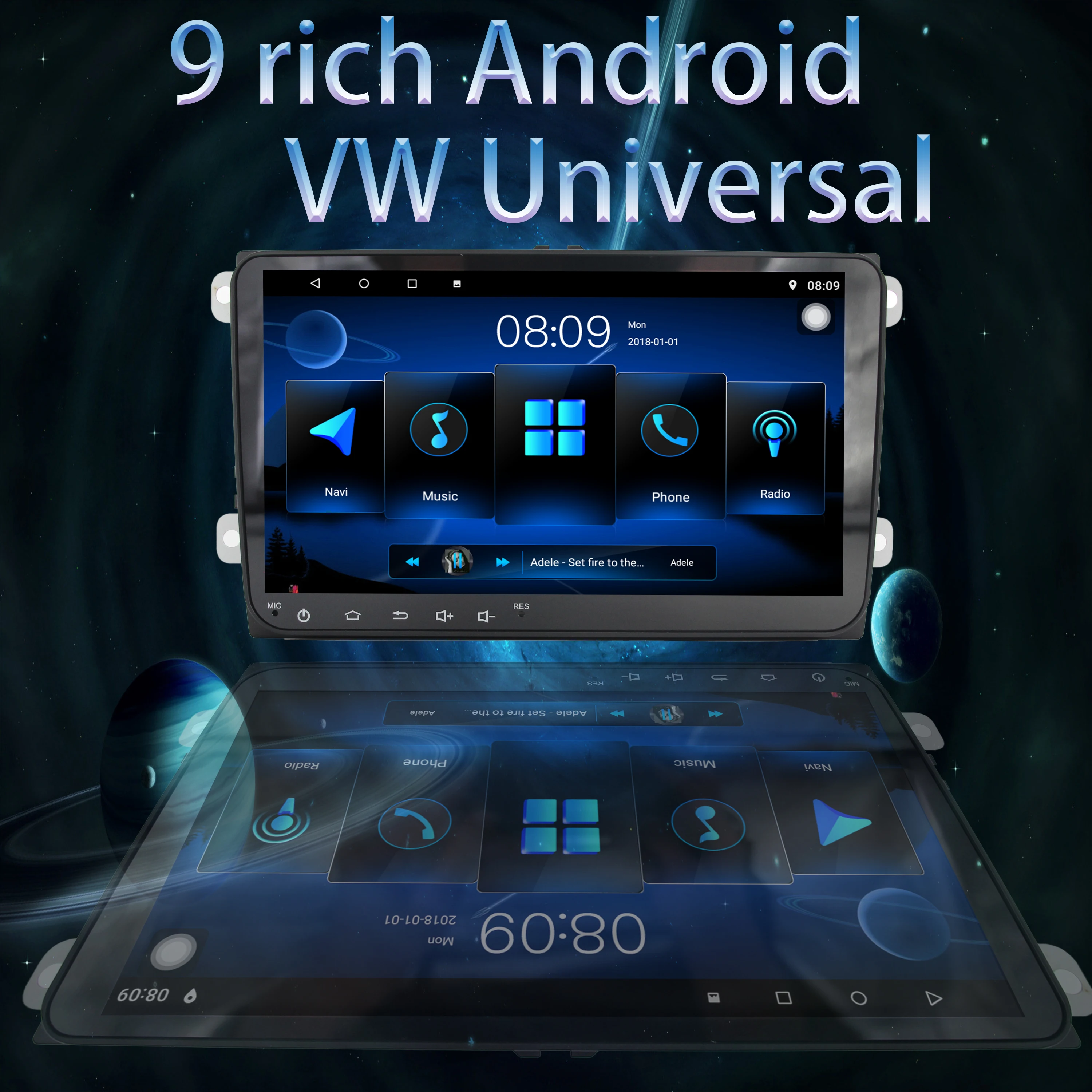 Универсальный Автомобильный мультимедийный плеер 2 din 9 дюймов android стерео радио