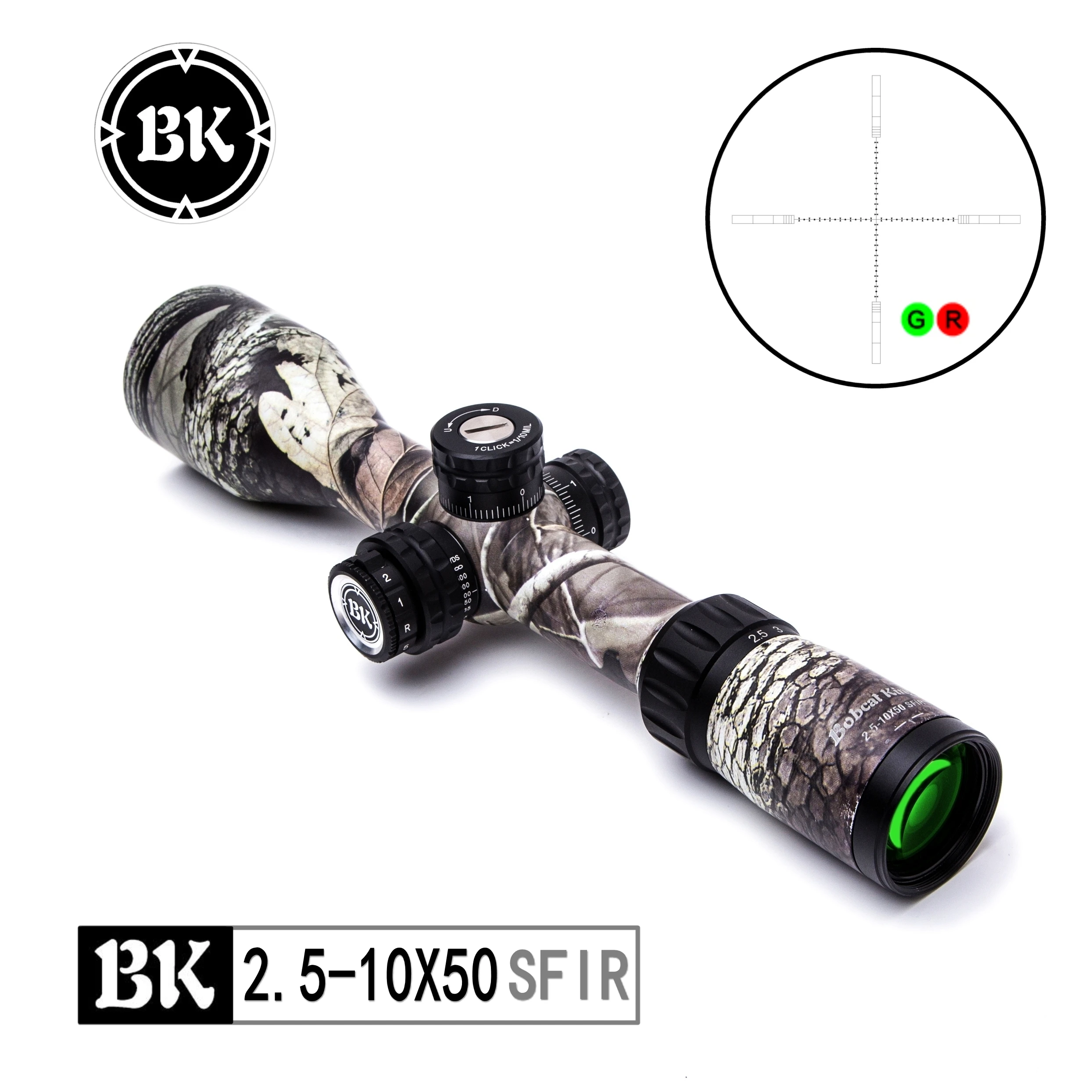 Bobcat King оптика BK 2,5-10X50 SFIR Камуфляжный внешний вид тактический Оптический Прицел Снайперская Охотничья винтовка с прицелом Воздушный пистолет прицел
