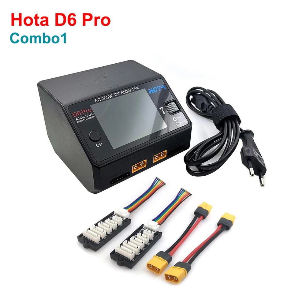 Двухканальное умное балансирующее зарядное устройство HOTA D6 Pro Combo 325Wx2 15Ax2 2 6S для