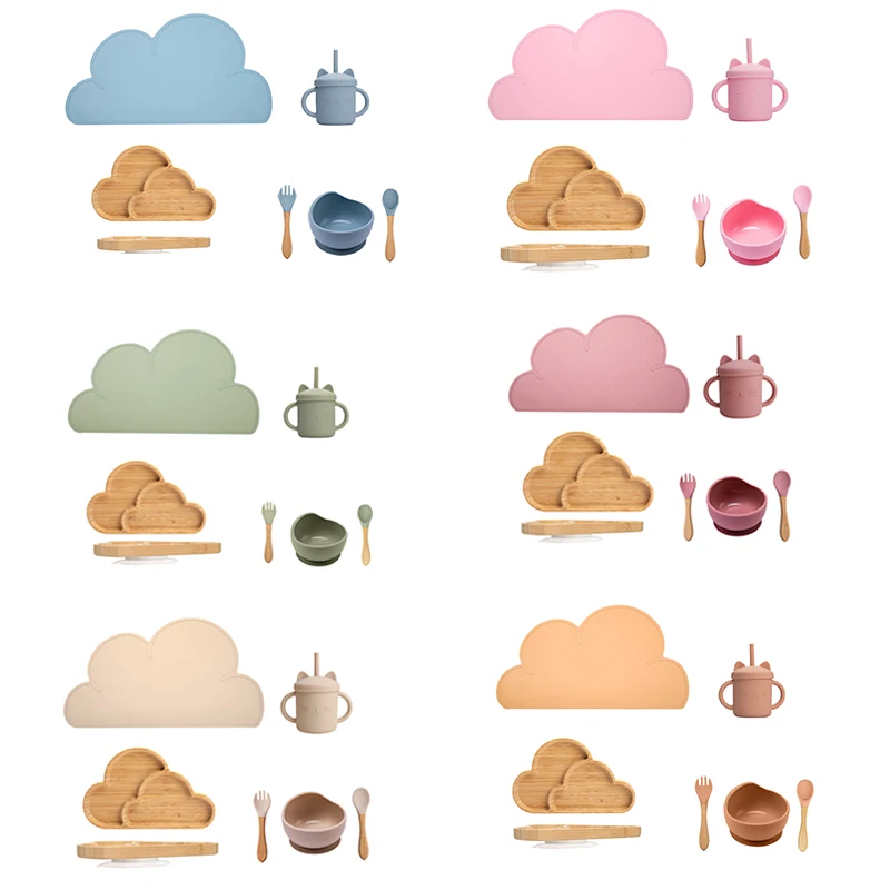 6 шт./компл. детская силиконовая посуда миска для пищевых продуктов