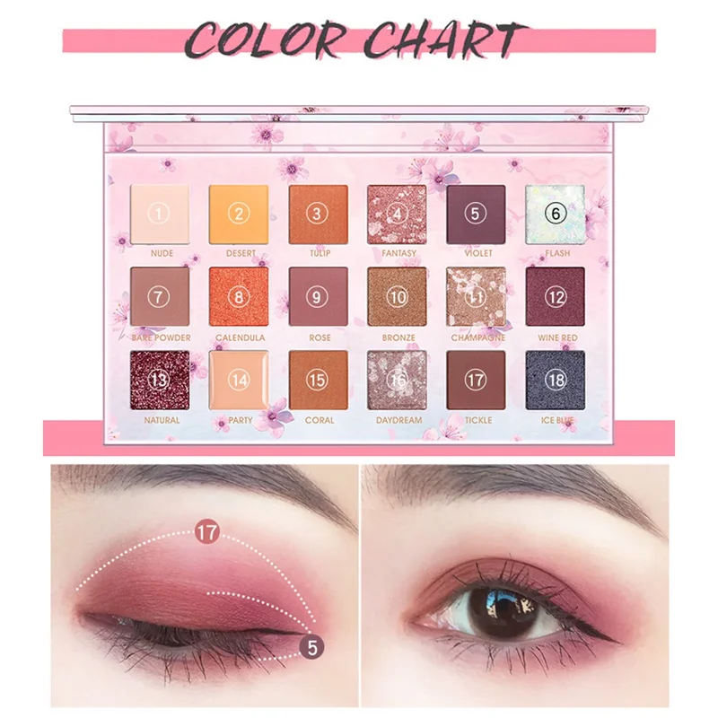 18 цветов цветные тени для глаз Pallete водонепроницаемый стойкий эффект век Палитра