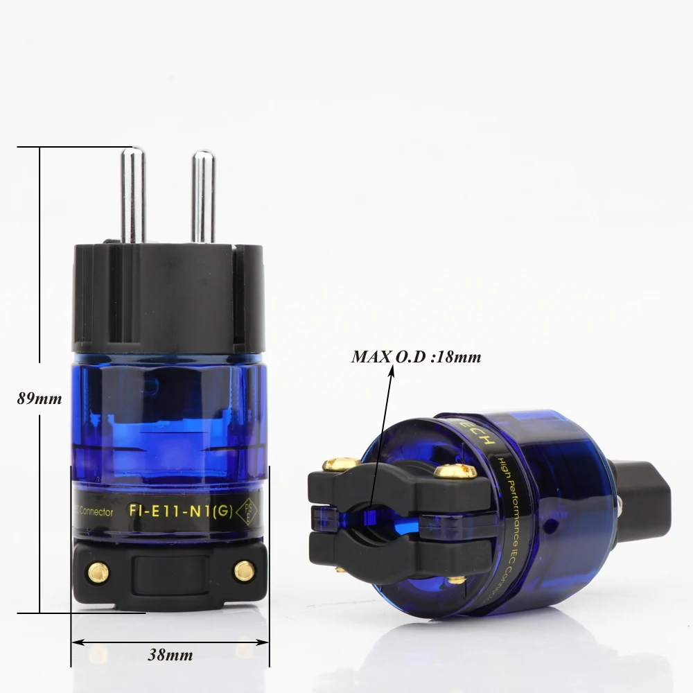 Hi-end Rhodium Plated Brass EU version Power Plug Hifi Schuko AC Connector 15A/125V 16A/ 250V | Электроника