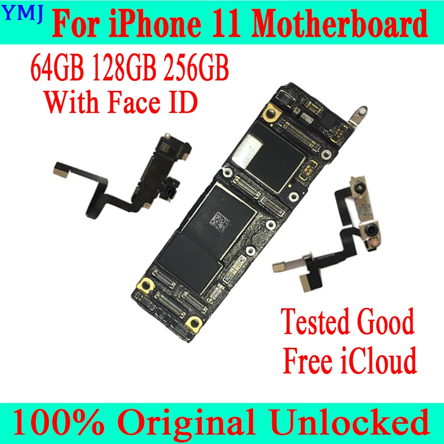 

Full Function For iPhone 11 Original Unlocked Motherboard 64GB 128GB 256GB With/Without Face ID For iPhone 11 Logic Mainboard