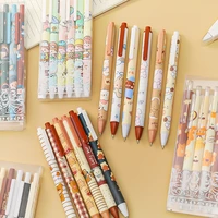 6pcsset creative cute cartoon simple small fresh gel pen kawaii quick drying cap neutral pen journal office supplies for girls