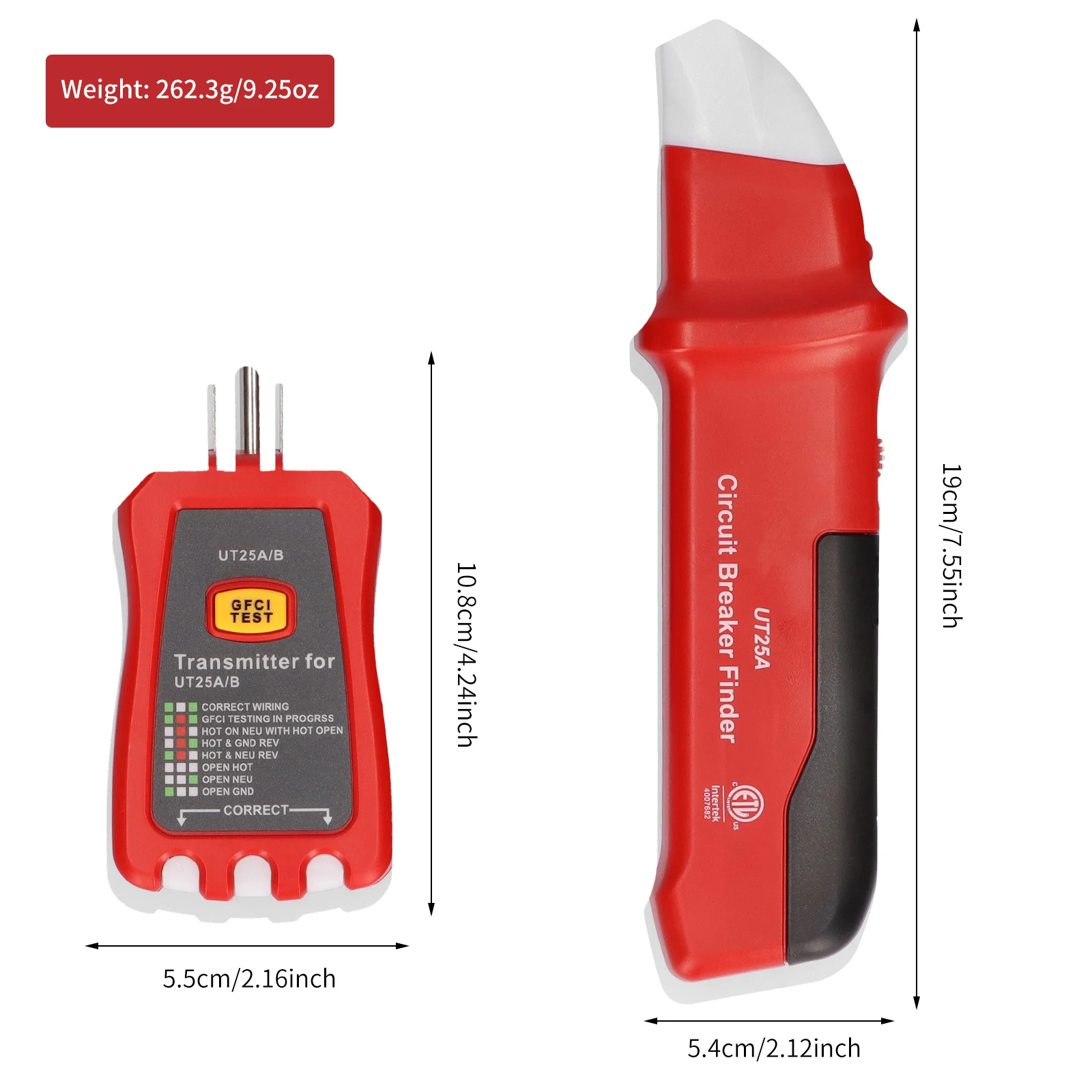 

UNI-T UT25A Professional Automatic Circuit Breaker Finder Socket Tester Electrician Diagnostic-tool with LED Indicator US Plug