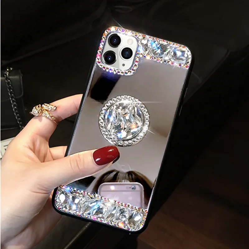 Зеркальный чехол с алмазным рисунком для Xiaomi Mi9 SE Mi11 10 9 Pro 8 Lite F1 6X 5X Y2 Y3 Redmi K30 K20 S2 4X 5