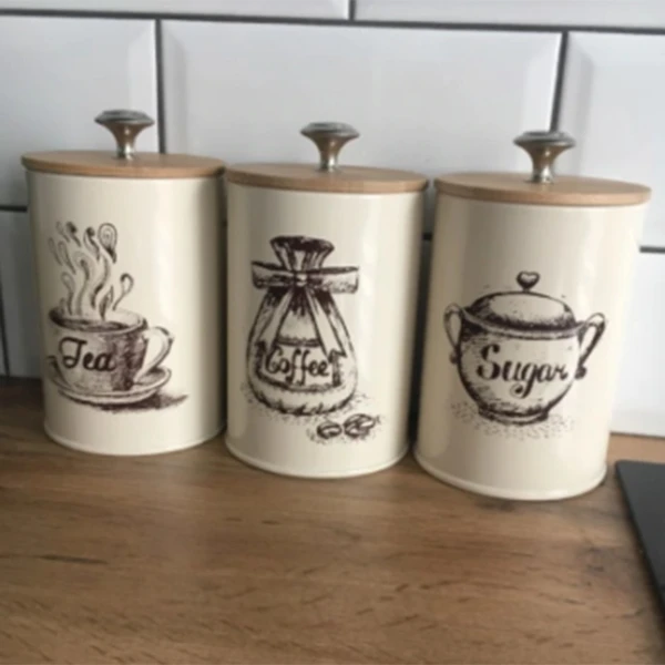 

3Pcs/Set Storage Tanks Kitchen Utensils Multifunction Tea Coffee Sugar Box Case