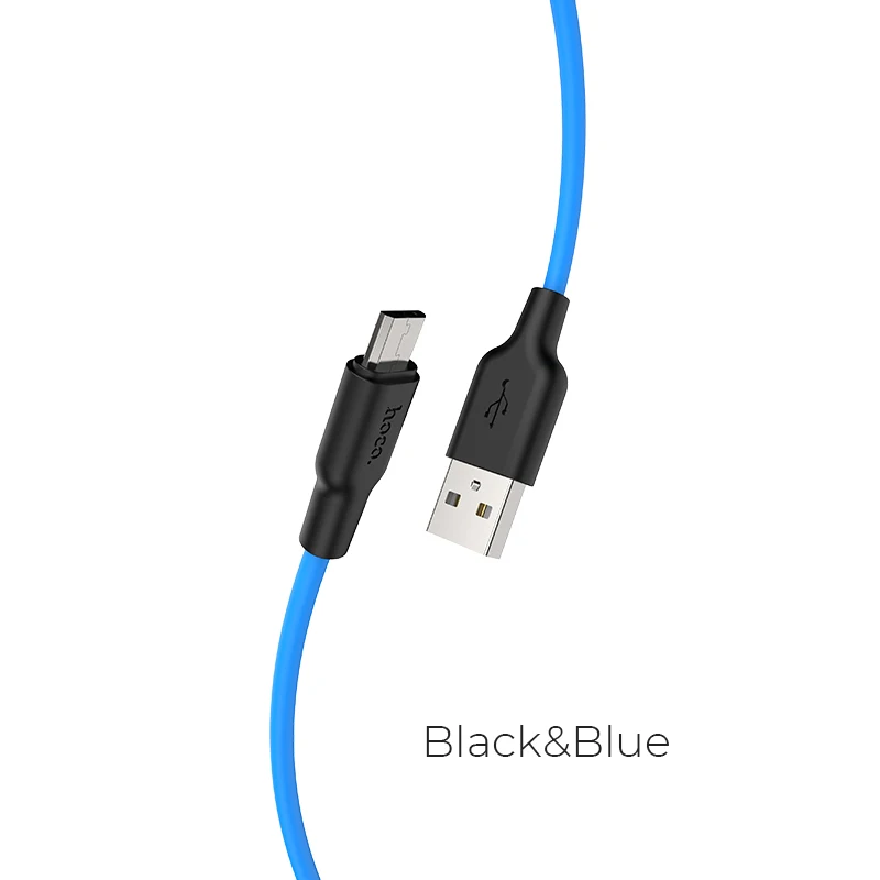 blue НОСО Силиконовый Micro USB кабель 2 м 1 м 5V2A быстро Зарядное устройство USB кабель для Samsung Xiaomi Huawei Кабели для мобильных телефонов для Android - Цвет: blue