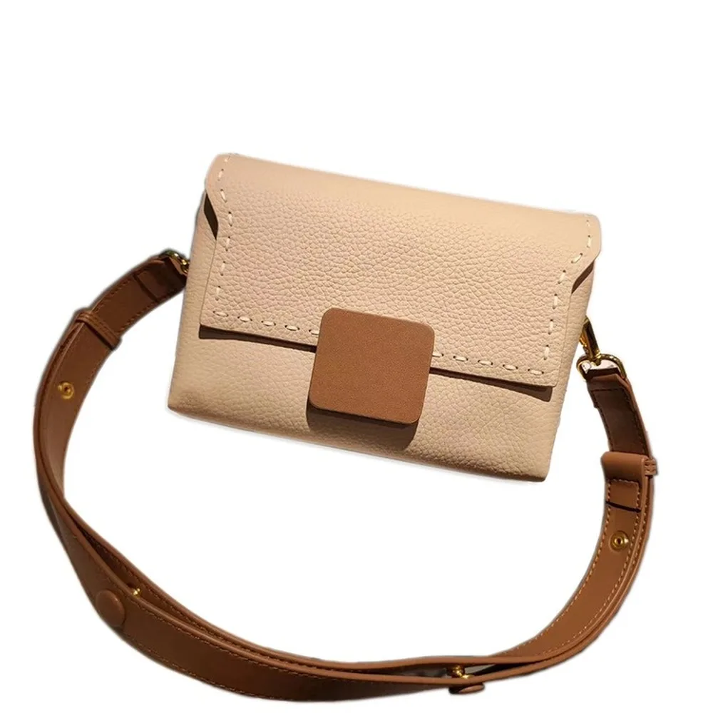 

2020 new women's bag shoulder messenger small square bag hit color woven small bag handbag shoulder bag messenger bag