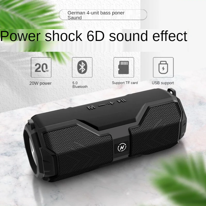 music bass bluetooth speaker waterproof portable outdoor led wireless column loudspeaker support tf card fm radio aux input free global shipping