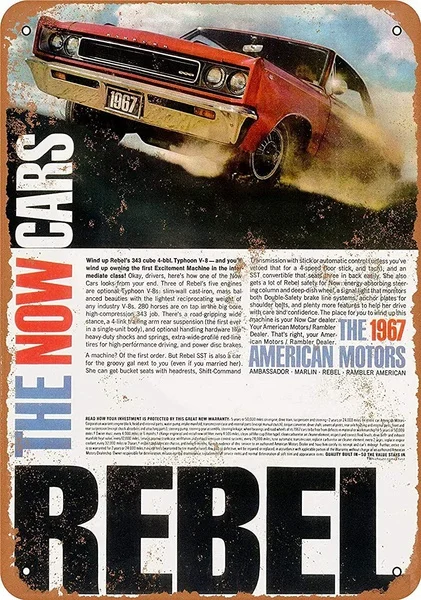 

Rambler Rebel SST Retro tin sign nostalgic ornament metal poster garage art deco bar cafe shop