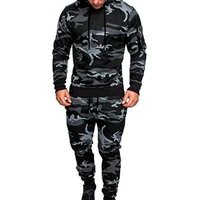 1 set popular streetwear long sleeve thick ribbed cuff sweatshirt sweatpants for hiking hoodie pants set tracksuit set