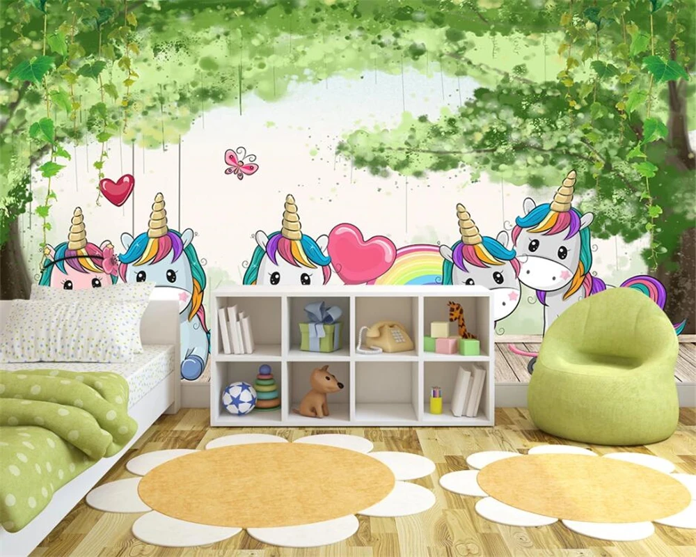 Beibehang пользовательский скандинавский новый ручной росписи розовый Радужный