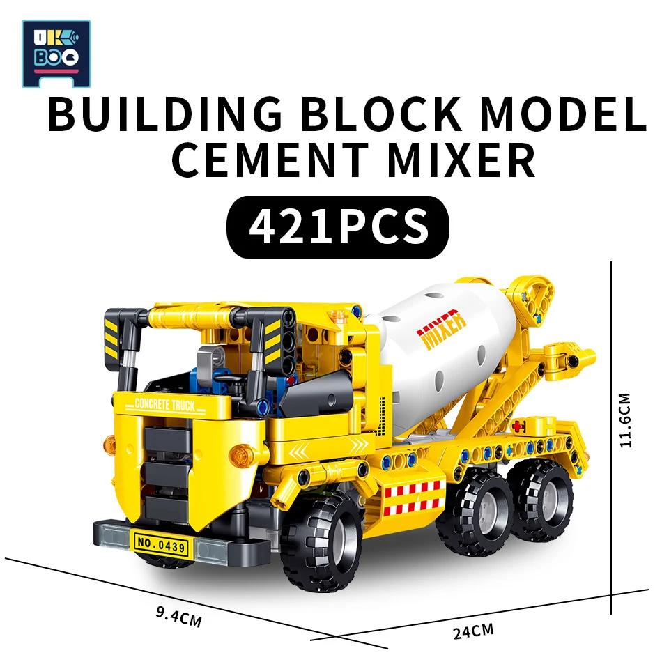 

421pcs City Engineering Cement Mixer Truck Model Building Blocks Construction Vehicle Car Bricks Toys For Children Gift