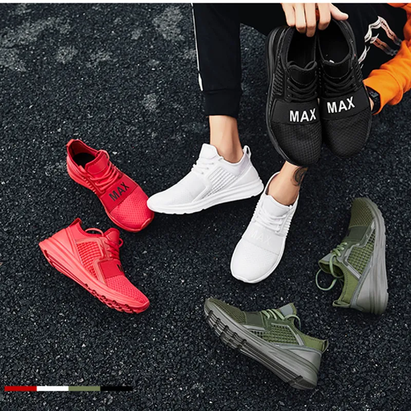 

Comfortable Mens Lightweight Running Shoes Mesh Breathable Durable Sneaker Lace Up Males Jogging Althetic Cushioning Sport Shoes