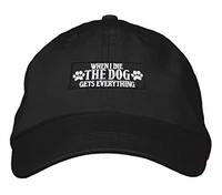 when i die the dog gets everything hat adjustable funny cap for a dog fan printed baseball caps
