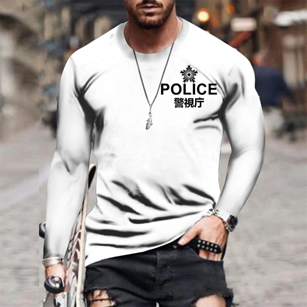 

Japan Tokyo Police Department T Shirt Men Japanese Police T-shirt Short Sleeve Cool Tops