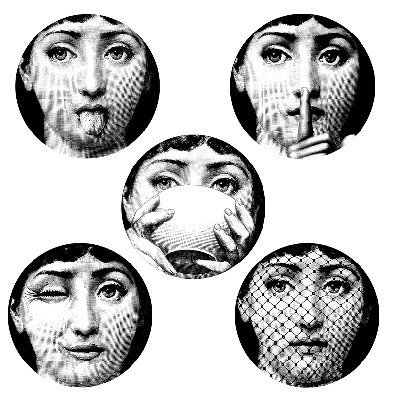 Милан Италия дизайнер fornasetti таблички узор обои разделенные картины настенные наклейки DIY Украшение стены 8 дюймов - Цвет: 5