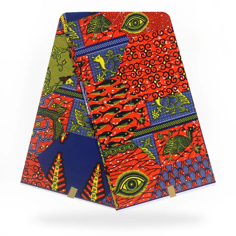 

African Wax fabric cotton Ankara Fabric 2021 fashion wax fabric African Fabric Print 100% Cotton 6yard Original Wax for dresses