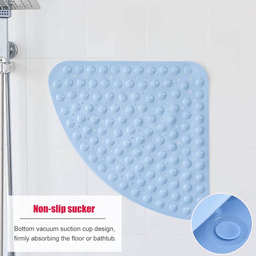 1pc anti slip mat for shower hotel toilet fan shaped antiskid mats triangle bath mat drain kitchen wc bathroom accessories free global shipping