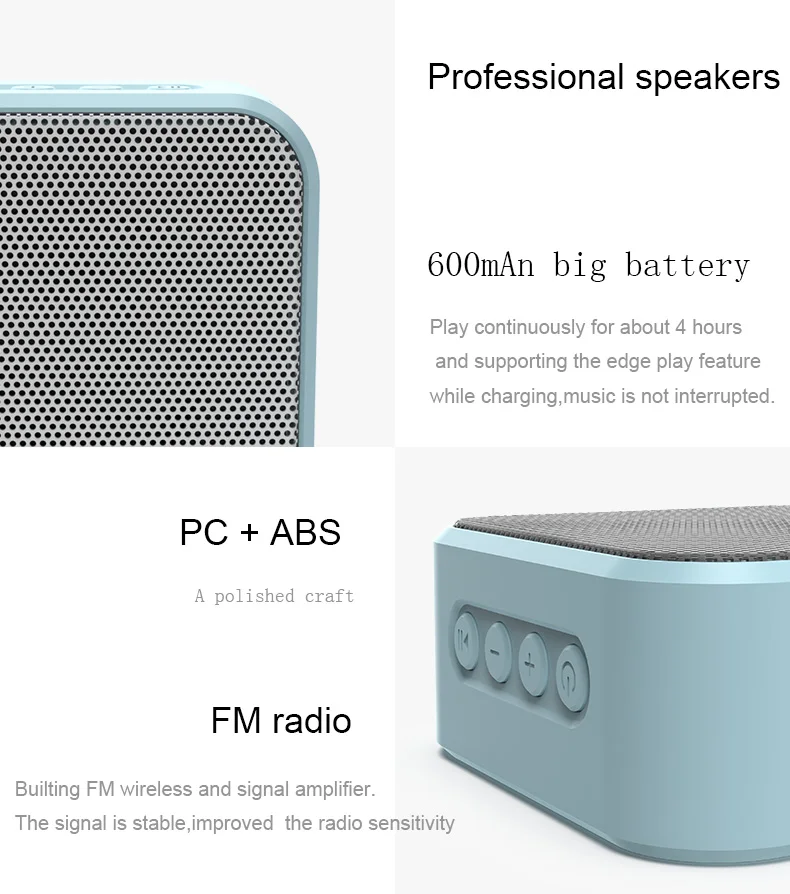 Portable Bluetooth speakers Wooden Subwoofer Speaker mini HD HiFi Sound Music Speaker for Home Palm bsize Support TF loudspeaker