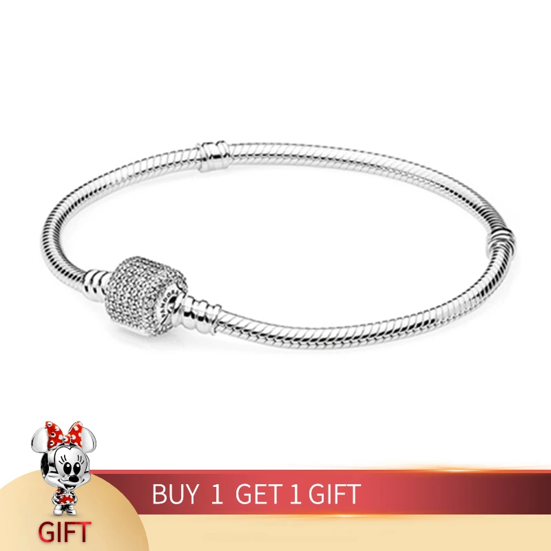 

2021 NEW 925 Sterling Silver Original Bracelet Classic Series Heart Diamond Bangle Fit Beads DIY Charms Jewelry For Women Gift