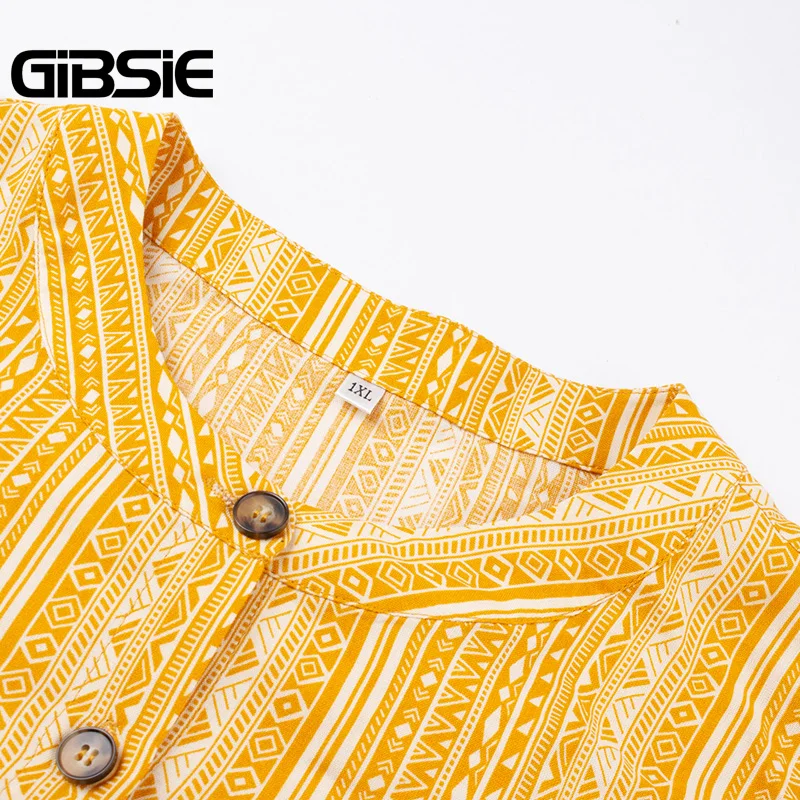 Женское винтажное платье на пуговицах GIBSIE повседневное расклешенное средней