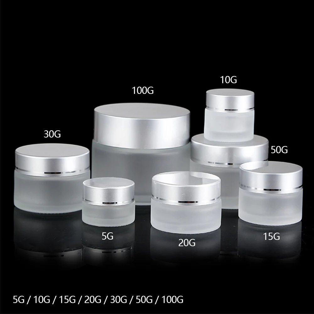 

5/10/15/20/30/50/100g Cosmetics Travel Essentials Glass Jar With Lid Wholesale Empty Cans for Creams Face Cream Jars Container