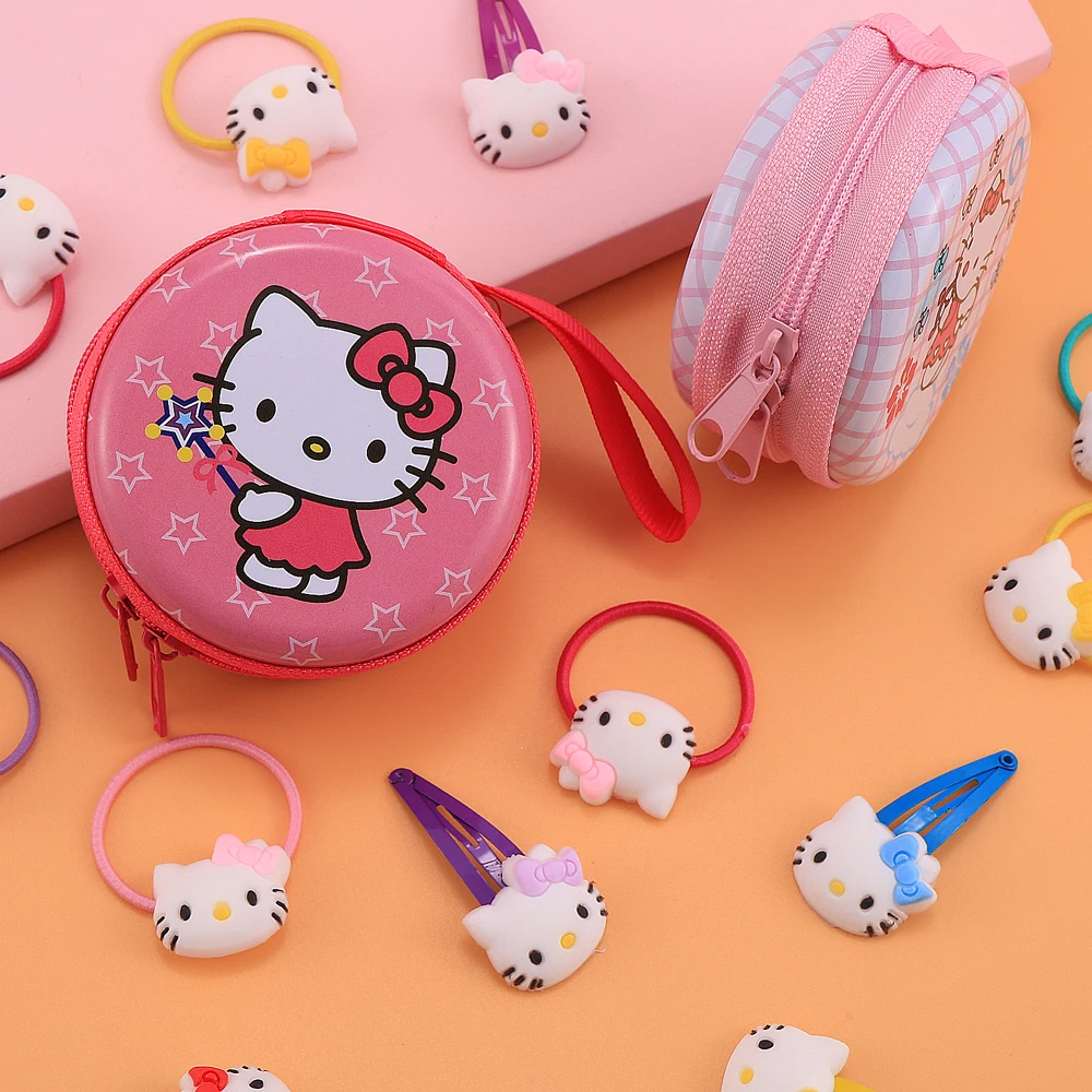 Горячая Распродажа hello kitty заколки для волос эластичные резинки для волос набор для девочек акриловые Мультяшные медведи кролик кошачьи заколки, аксессуары