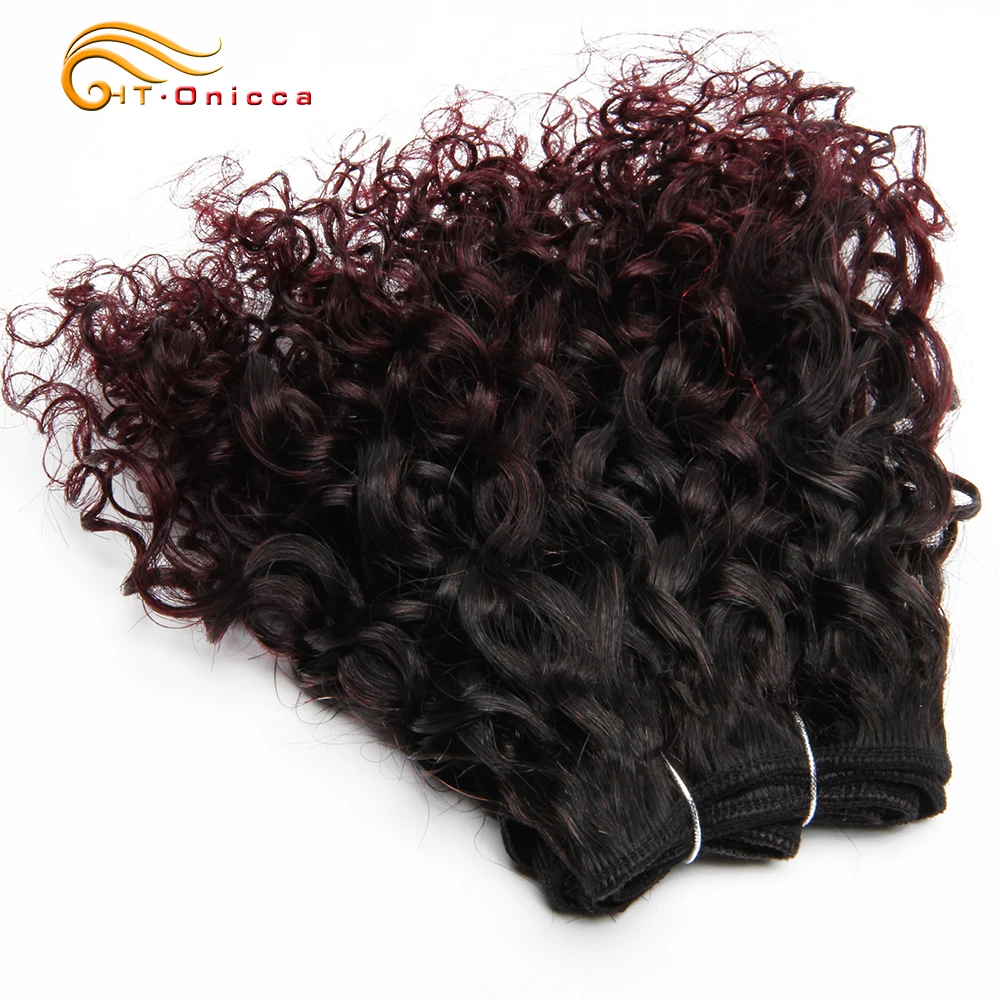 Человеческие волосы Jerry Curl 6 шт./лот бразильские Remy волнистые пучки 1B 99J 27 30 цветов