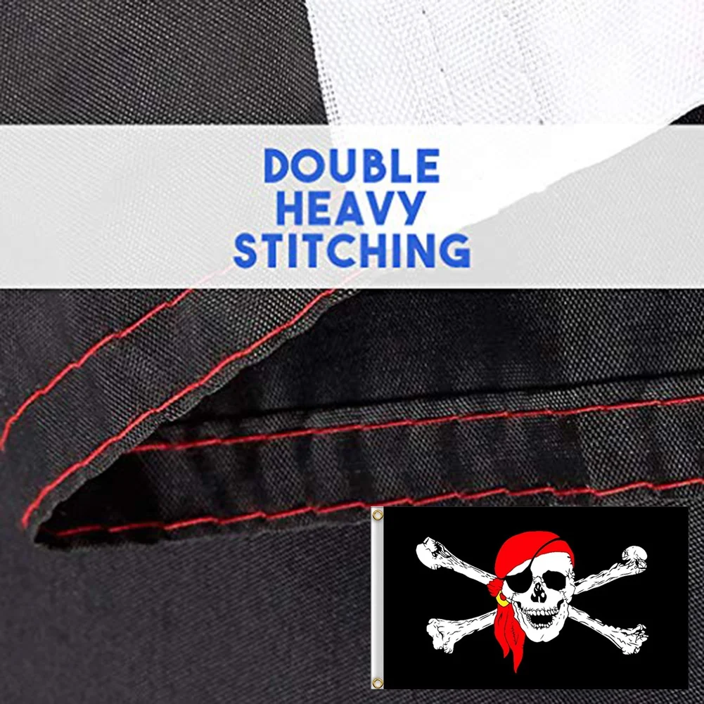 Флаг пирата с красным носовым платком-яркие цвета и выцветание-головка Canva