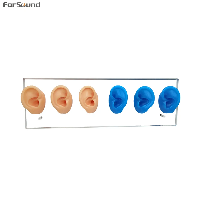 

Acrylic Ear Model Display with Six Silicone Ears for Hearing Aids Display Ear Education Model