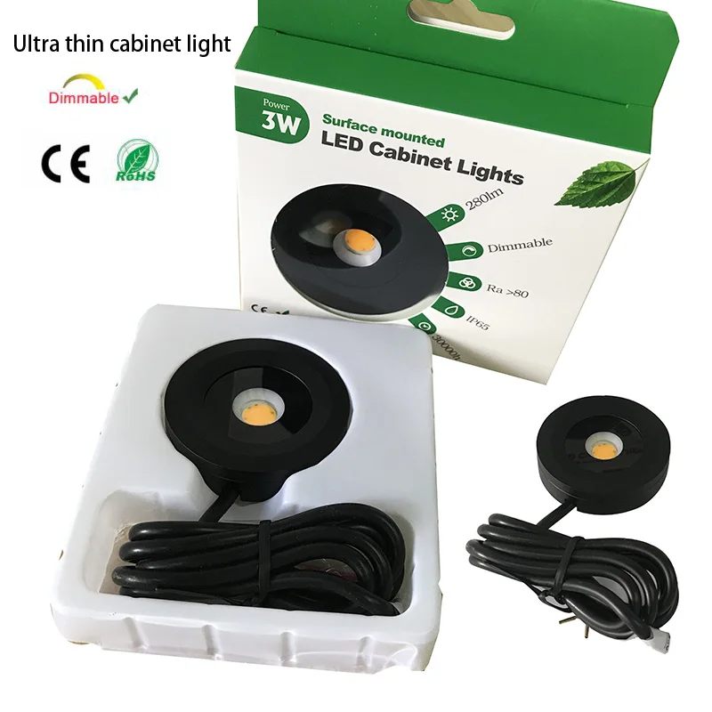 

Ультратонкий точечный светодиодный светильник, 110 В, 220 В, с регулируемой яркостью, 3 Вт, поверхностный монтажный Точечный светильник, внутренний светильник s, толщина 14 мм