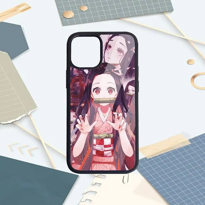

Anime Demon Slayer Kimetsu No Yaiba Phone Case PC For iPhone 11 12 pro XS MAX 8 7 6 6S Plus X 5S SE 2020 XR