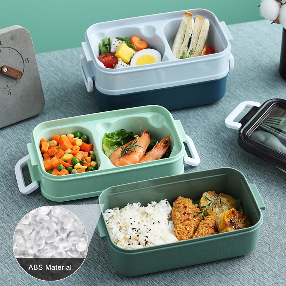 

Leakproof Lunch Box Bento Box for Student Office Worker Double-layer Microwave Heating Lunch Container Food Storage Container