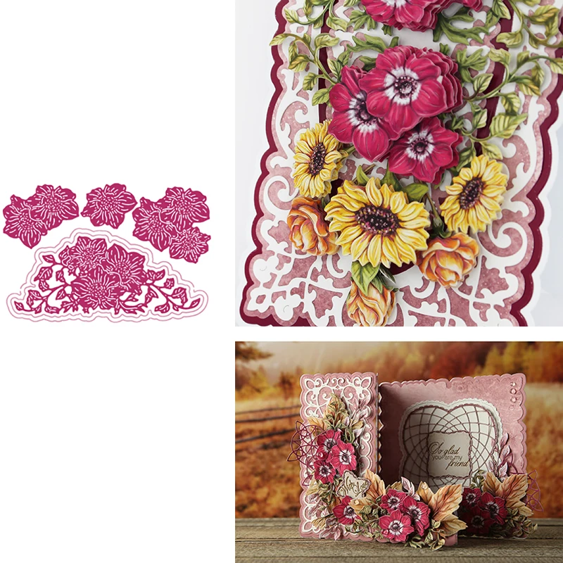 

Autumn Anemone Metal Cutting Die Scrapbook Embossed Paper Card Album Craft Template Cut Die Stencils New for 2021 Arrive