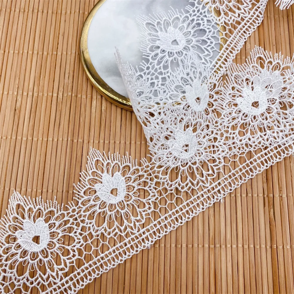 Растворимая в воде кружевная отделка сделай сам черная/белая ракушка юбка стиле