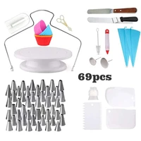 69 pcs stainless steel pastry nozzle icing piping tips russian korean style nozzles for cupcake puff cake decorating tools
