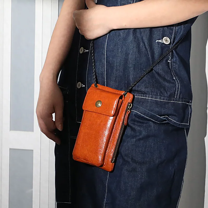 AETOO Small fresh literary sen family small bag cute hundred leather mobile phone zero wallet diagonal cross | Багаж и сумки