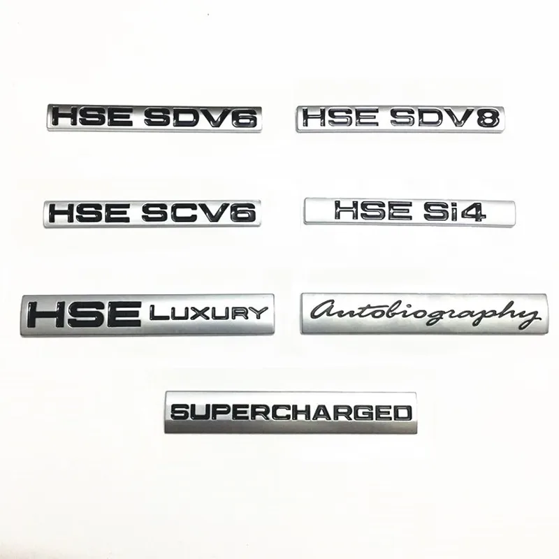 

1Pcs HSE Autobiography Metal Badge Car Trunk Lid Sticker Emblem For HSE LUXURY SDV6 SDV8 SCV6 SI4 SUPERCHARGDE