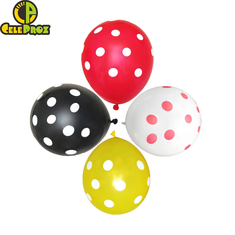 5 шт. латексный воздушный шар красный и черный горошек Печатный баллон для