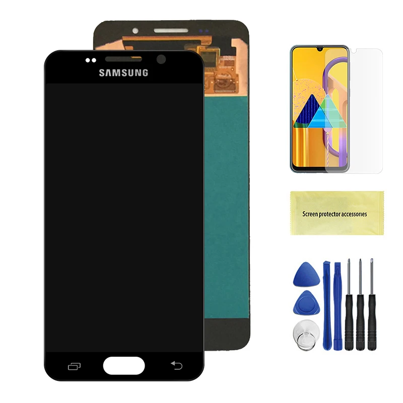 Супер AMOLED ЖК-дисплей для samsung Galaxy A3 A310 A310F A3100 ЖК-дисплей кодирующий преобразователь сенсорного экрана в сборе Замена - Цвет: Black