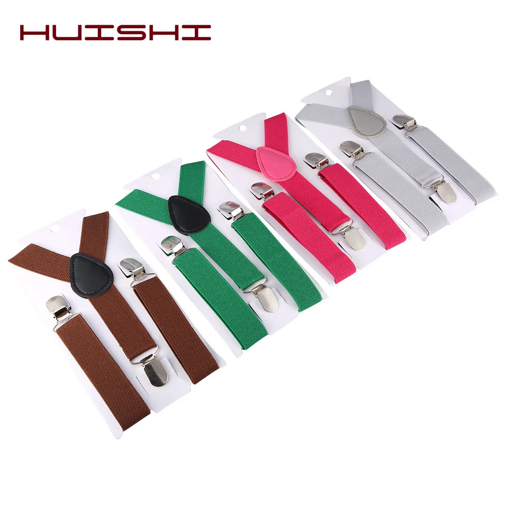 

Three Clip Bowtie Suspenders Boys Grils Bow Tie Wine Red Blue Green Butterfly Cravat Popular Accessories Dress Shirt Suspenders