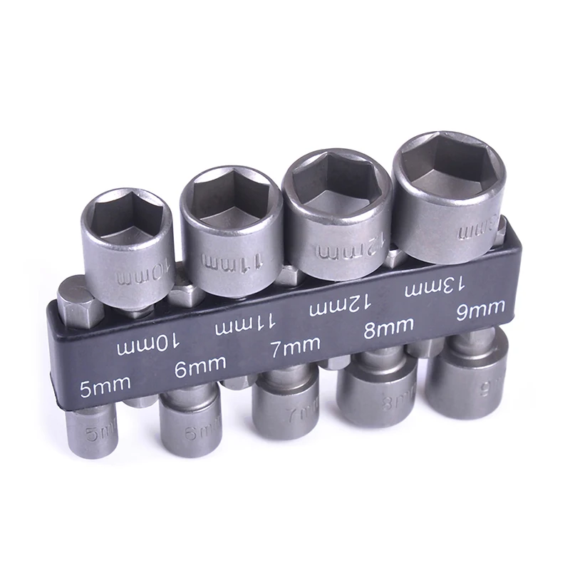 9Pcs/ Set Power Nutdriver Nut Driver Bit Adapter Strong Magnetic Hex Shank Socket Bits | Инструменты