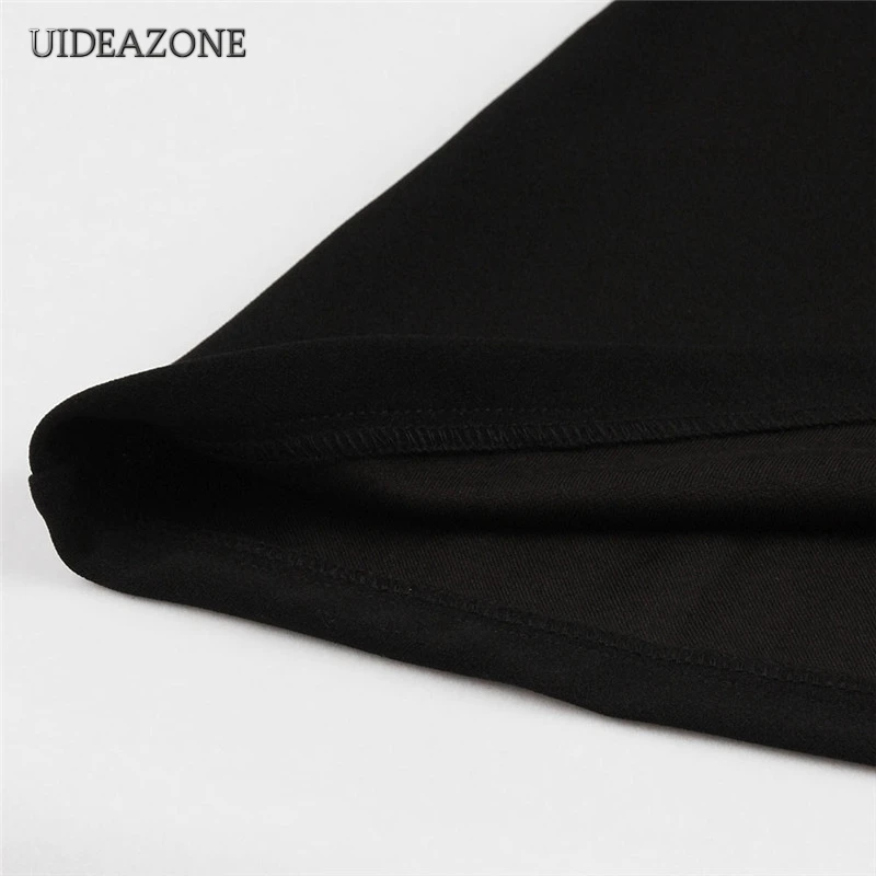 

UIDEAZONE Gothic Black Women Dress Vintage Elegant Plus Size Long Sleeve Zipper Buttons Long Retro Dresses 2XL 2020 Spring