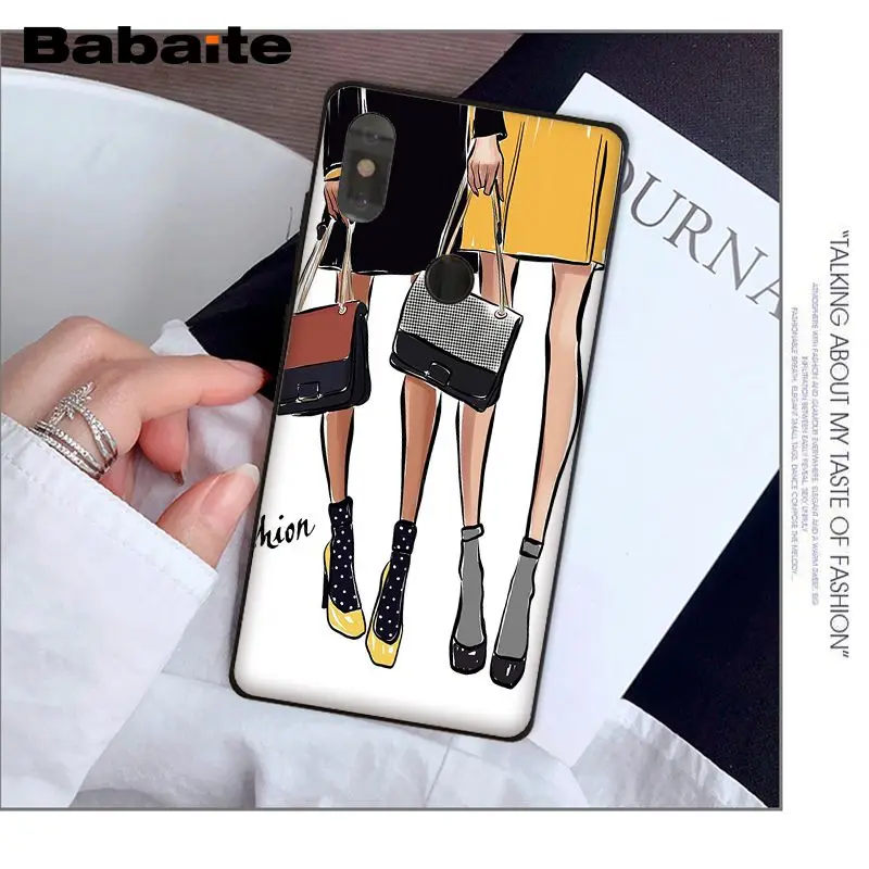 Babaite VOGUE Christmas Princess Girl boss coffee Phone Case for Xiaomi Mi 6 Mix2 Mix2S Note3 8 8SE Redmi 5 5Plus Note4 4X Note5