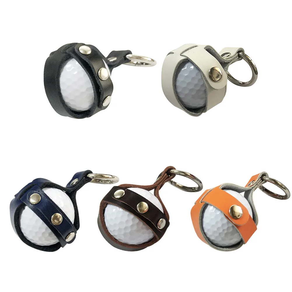 

Cowhide Golf Ball Bag Wear Resistant Quick Access Stylish Soft Golf Ball Protective Cover Portable Outdoor Accessories